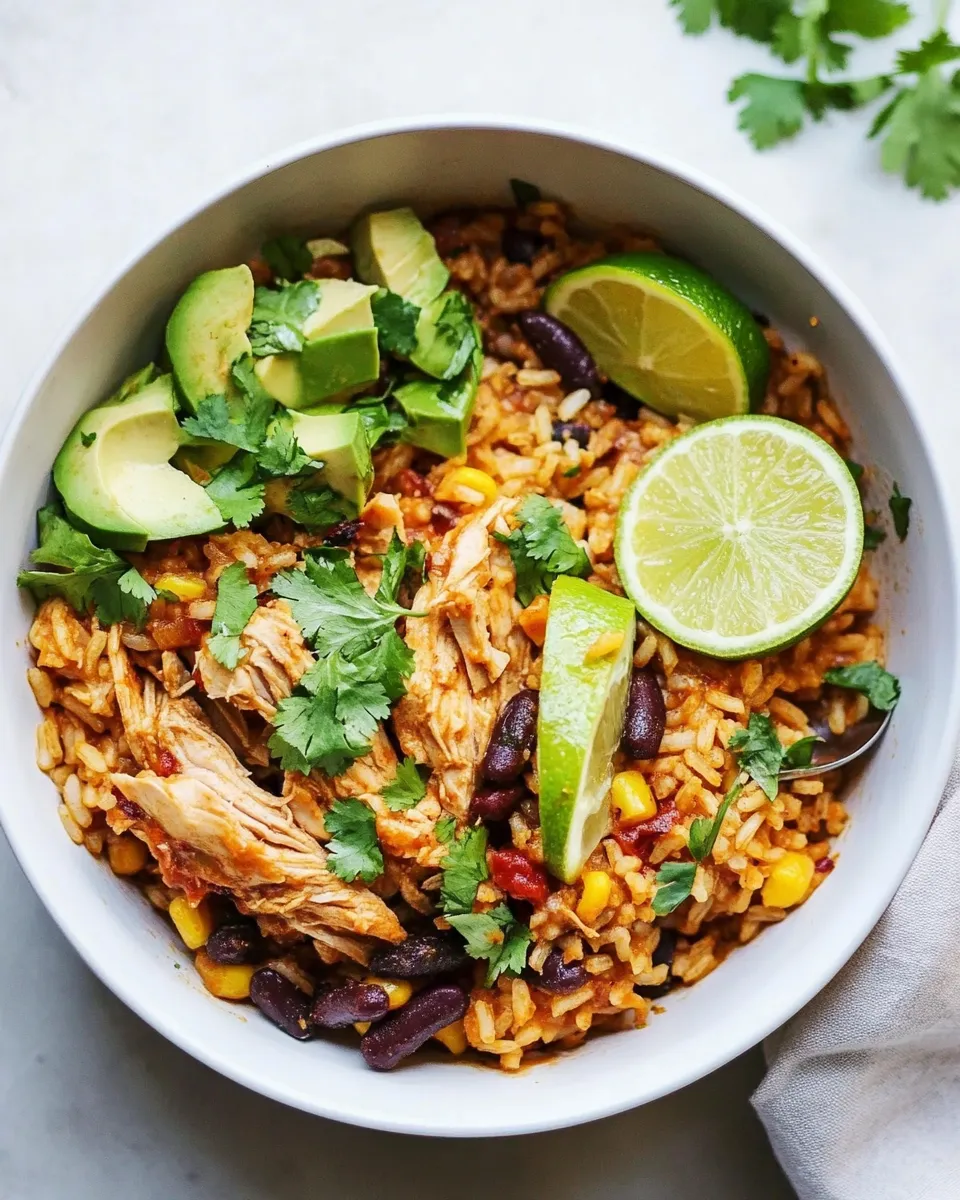 Easy One Pot Mexican Chicken and Rice food shot