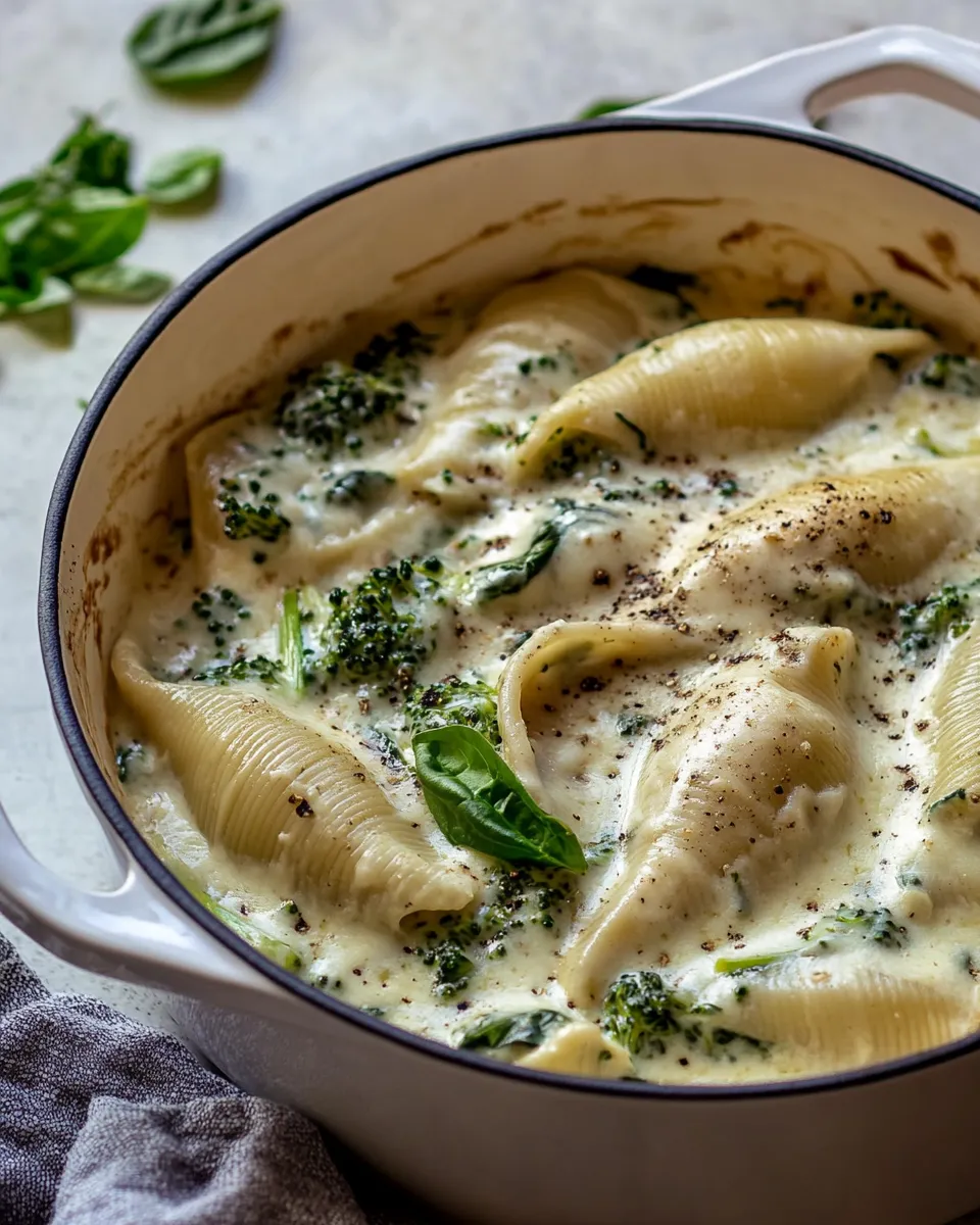 Amazing One Pot Spinach Broccoli Ricotta Stuffed Shells. image