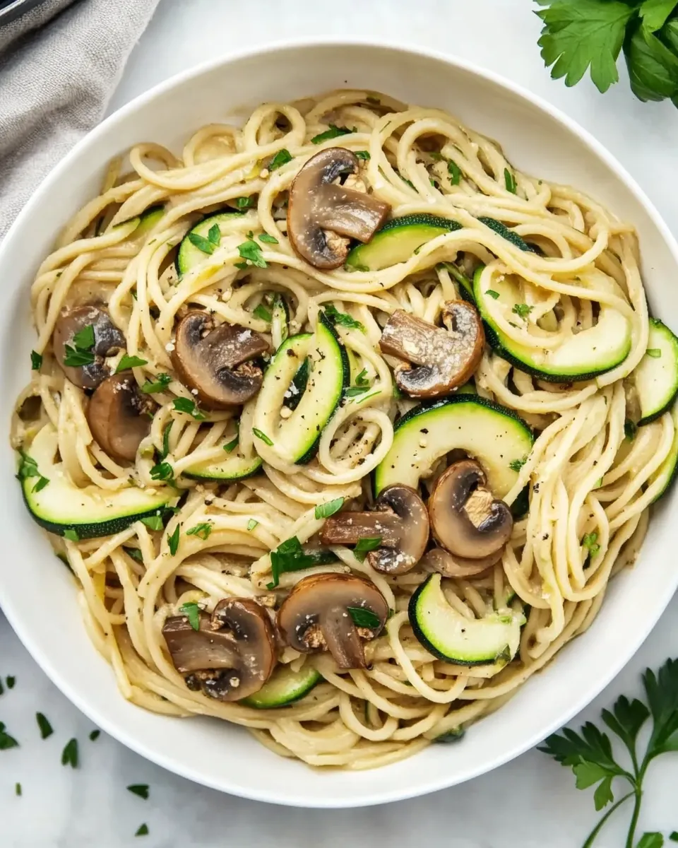 Quick One Pot Zucchini and Mushroom Spaghetti recipe photo