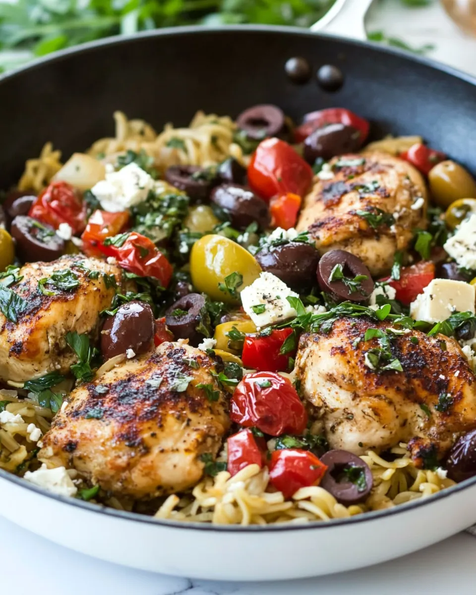 Healthy One Skillet Greek Chicken dish photo