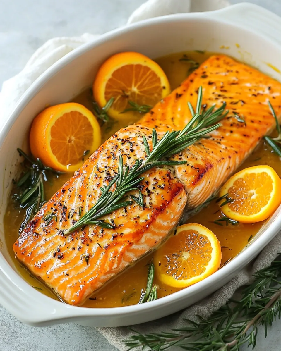 Quick Orange Glazed Salmon with Rosemary plate image