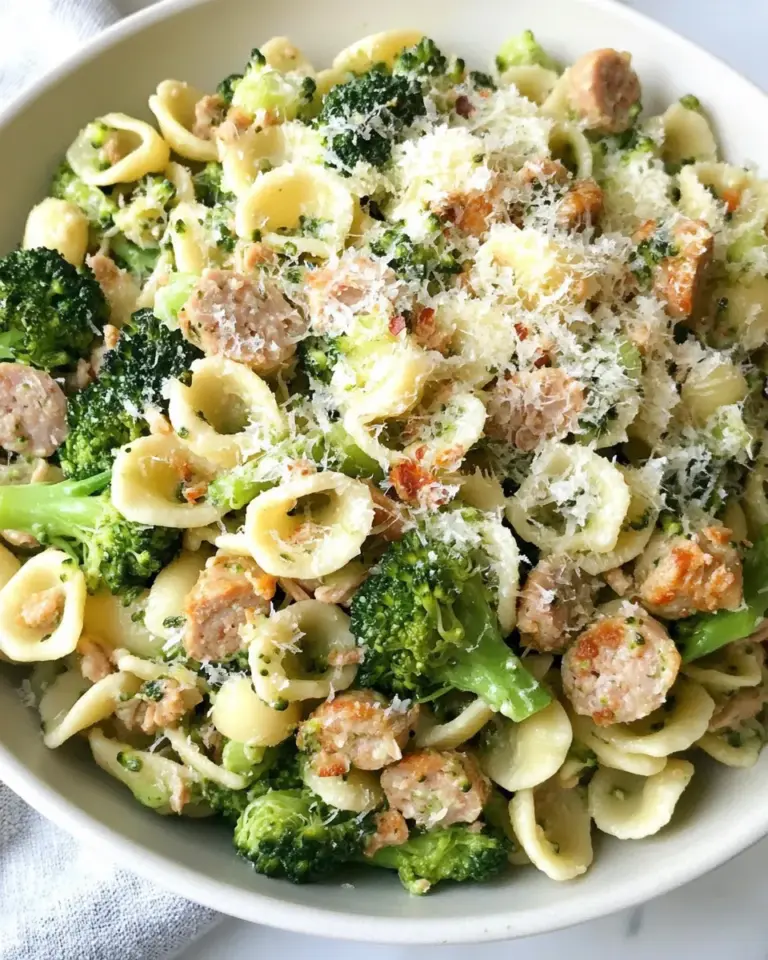 Homemade Orecchiette Pasta with Chicken Sausage and Broccoli photo
