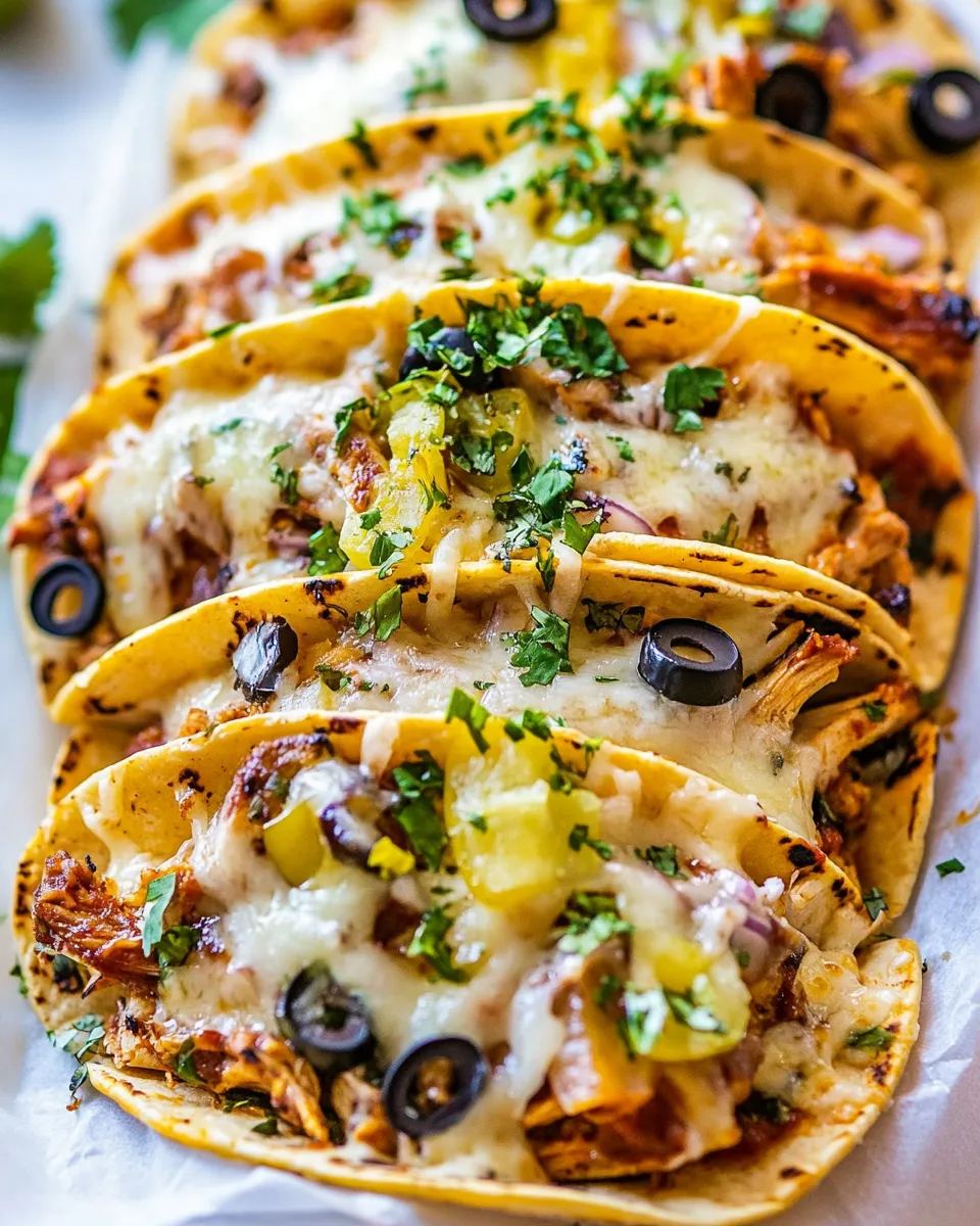 Easy Oven Baked Barbecue Chicken Pizza Tacos dish photo