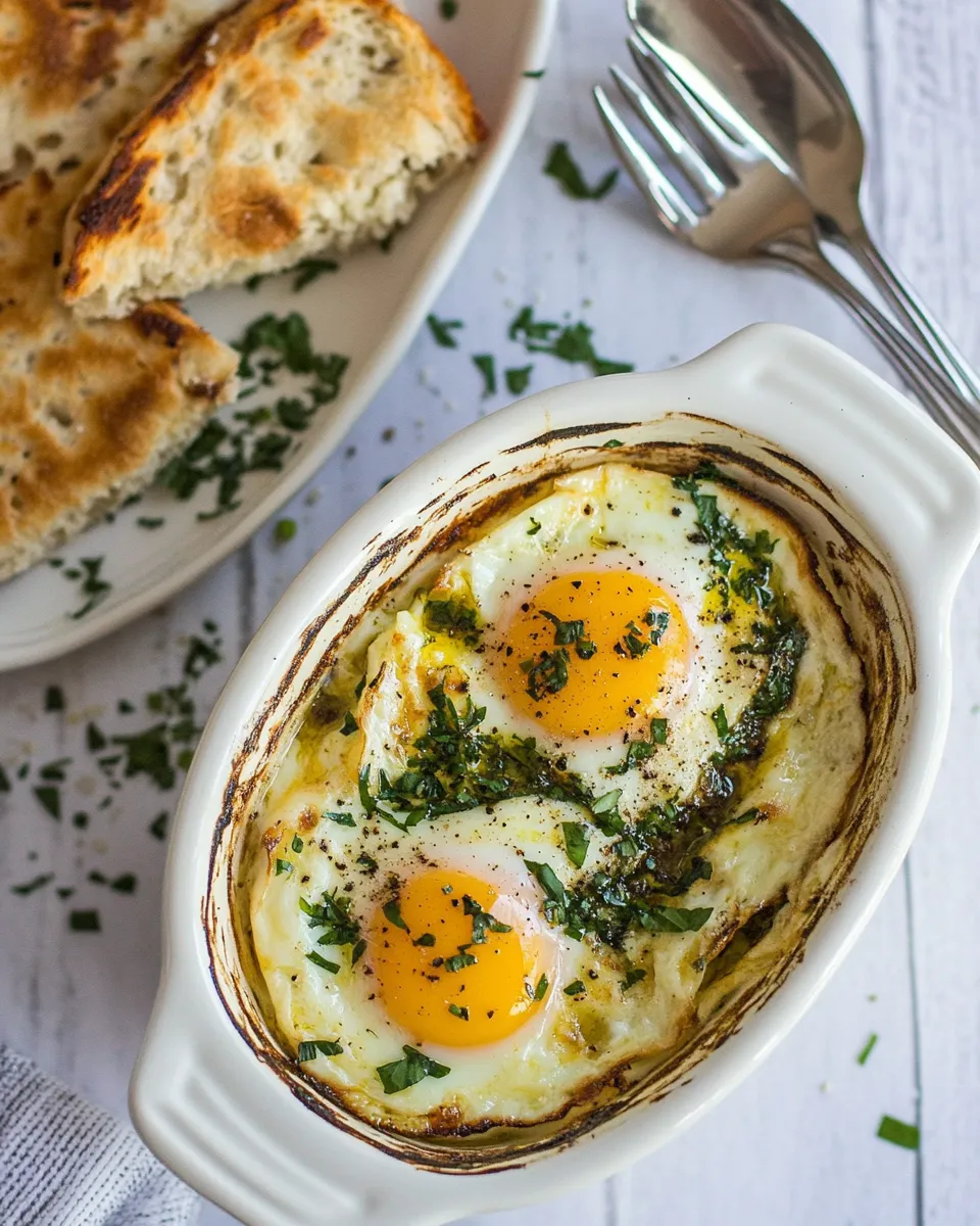 Easy Oven Baked Eggs dish photo