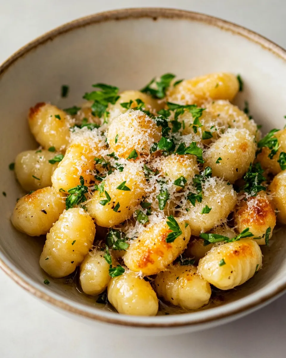 Delicious Pan Fried Gnocchi shot