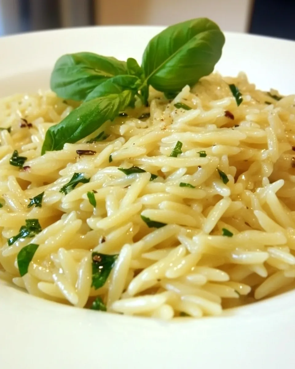 Delicious Parmesan Basil Orzo shot