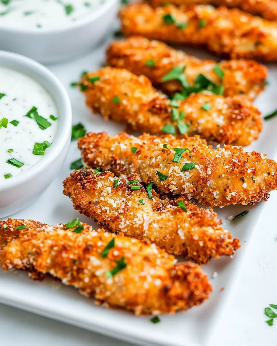 Easy Parmesan Chicken Strips recipe photo