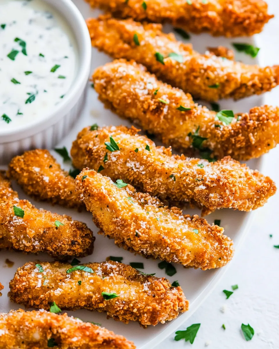 Delicious Parmesan Chicken Strips shot