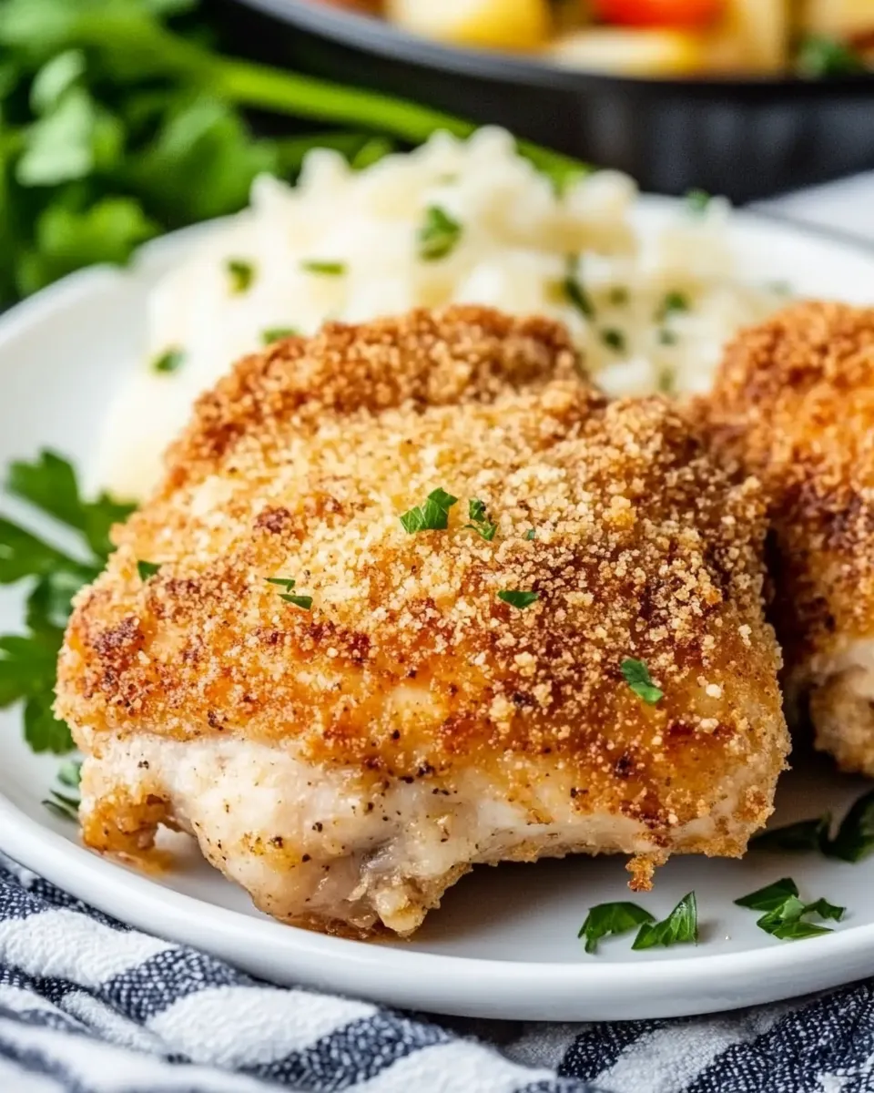 Best Parmesan Crusted Air Fryer Chicken Thighs dish photo