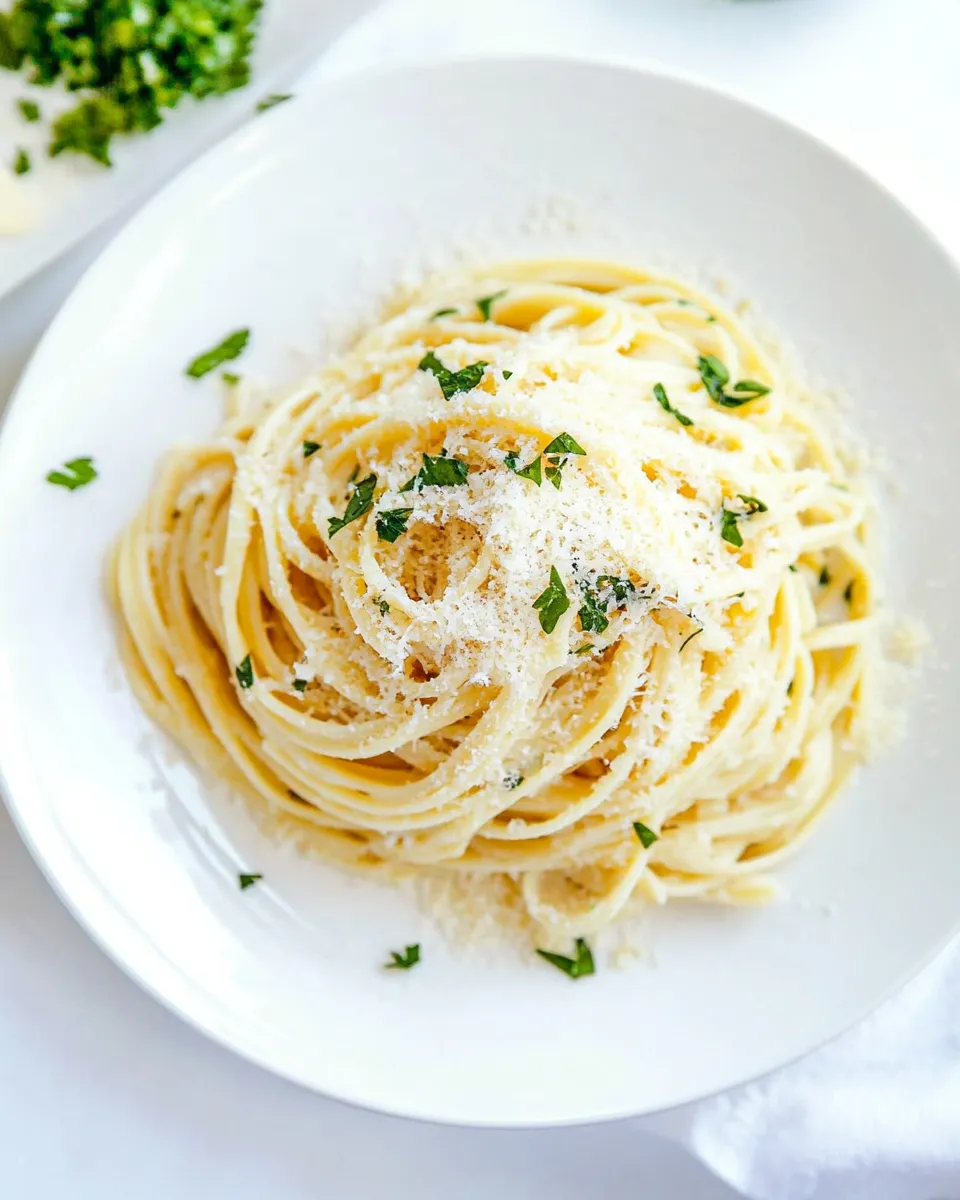 Homemade Parmesan Garlic Linguine Pasta photo