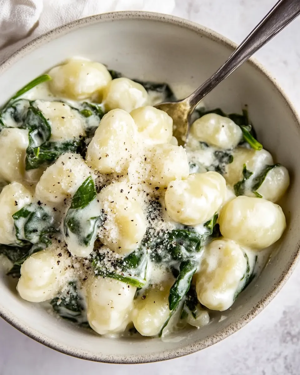 Easy Parmesan Spinach Gnocchi recipe photo