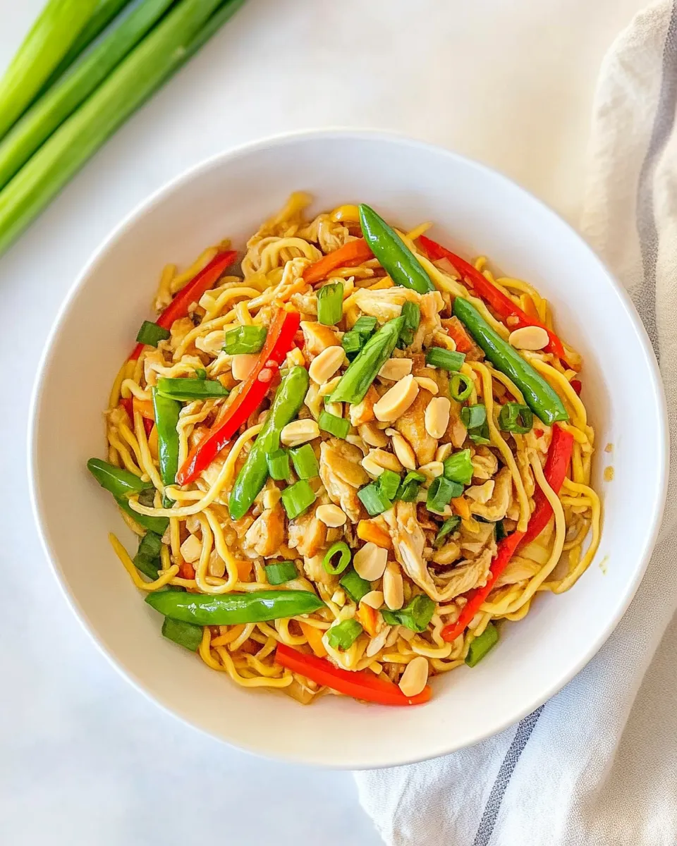 Easy Peanut Chicken and Noodles food shot