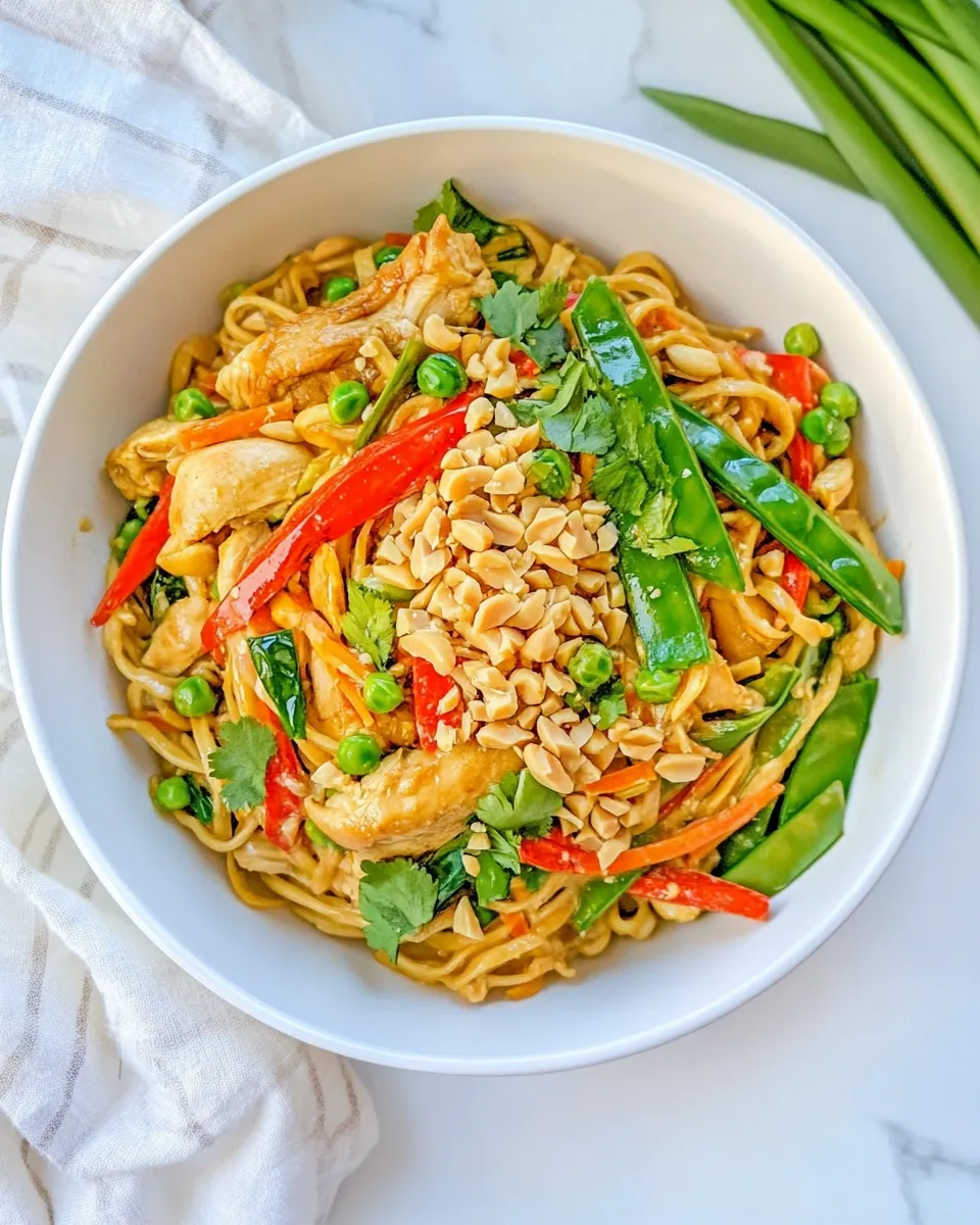 Delicious Peanut Chicken and Noodles image