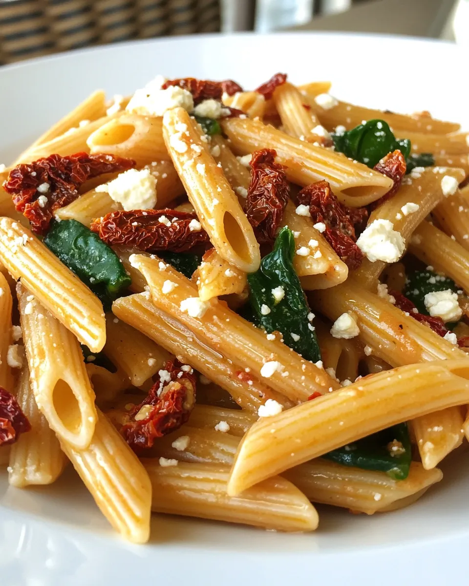 Homemade Penne Mediterranean with Sun-dried Tomatoes photo
