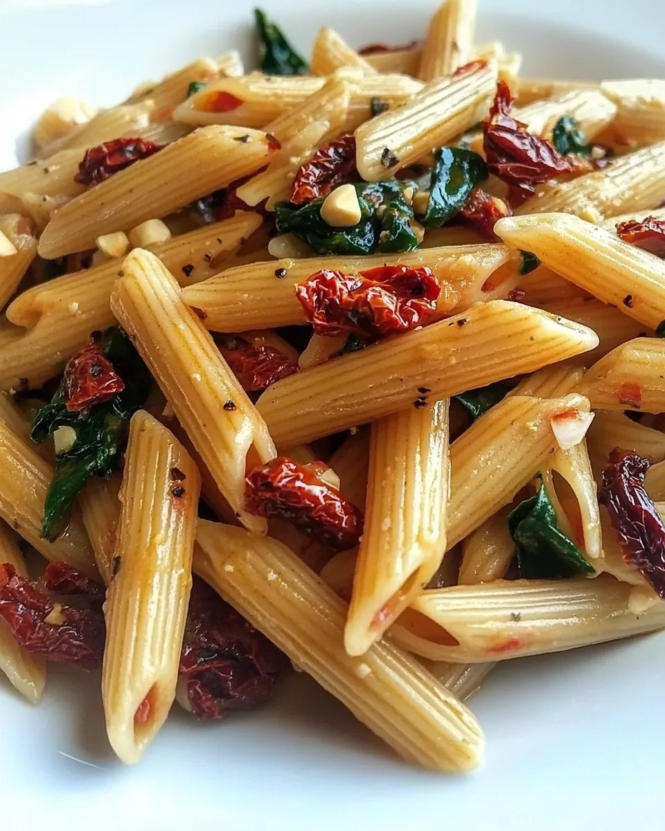 Tasty Penne Mediterranean with Sun-dried Tomatoes shot