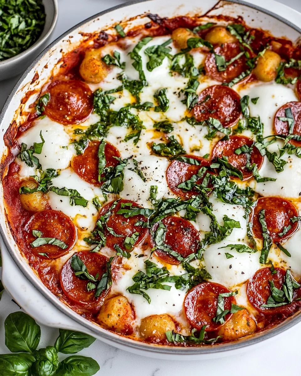 Homemade Pepperoni Pizza Gnocchi Bake photo