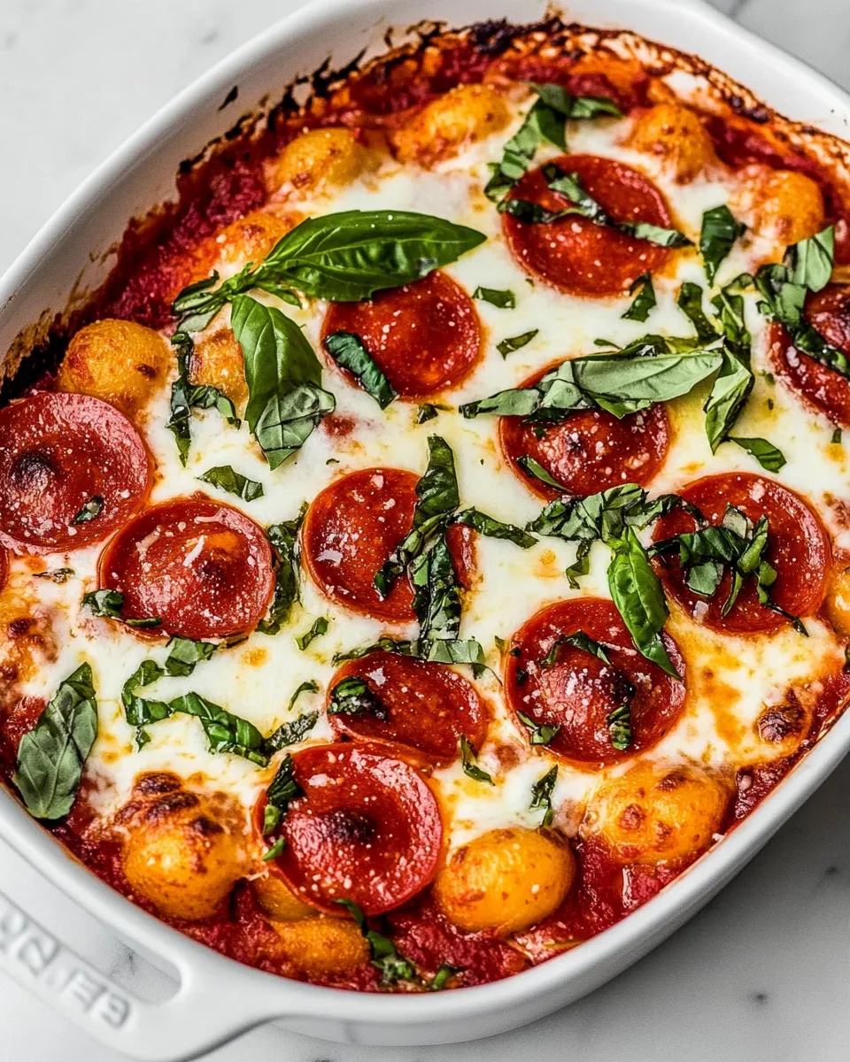 Delicious Pepperoni Pizza Gnocchi Bake image