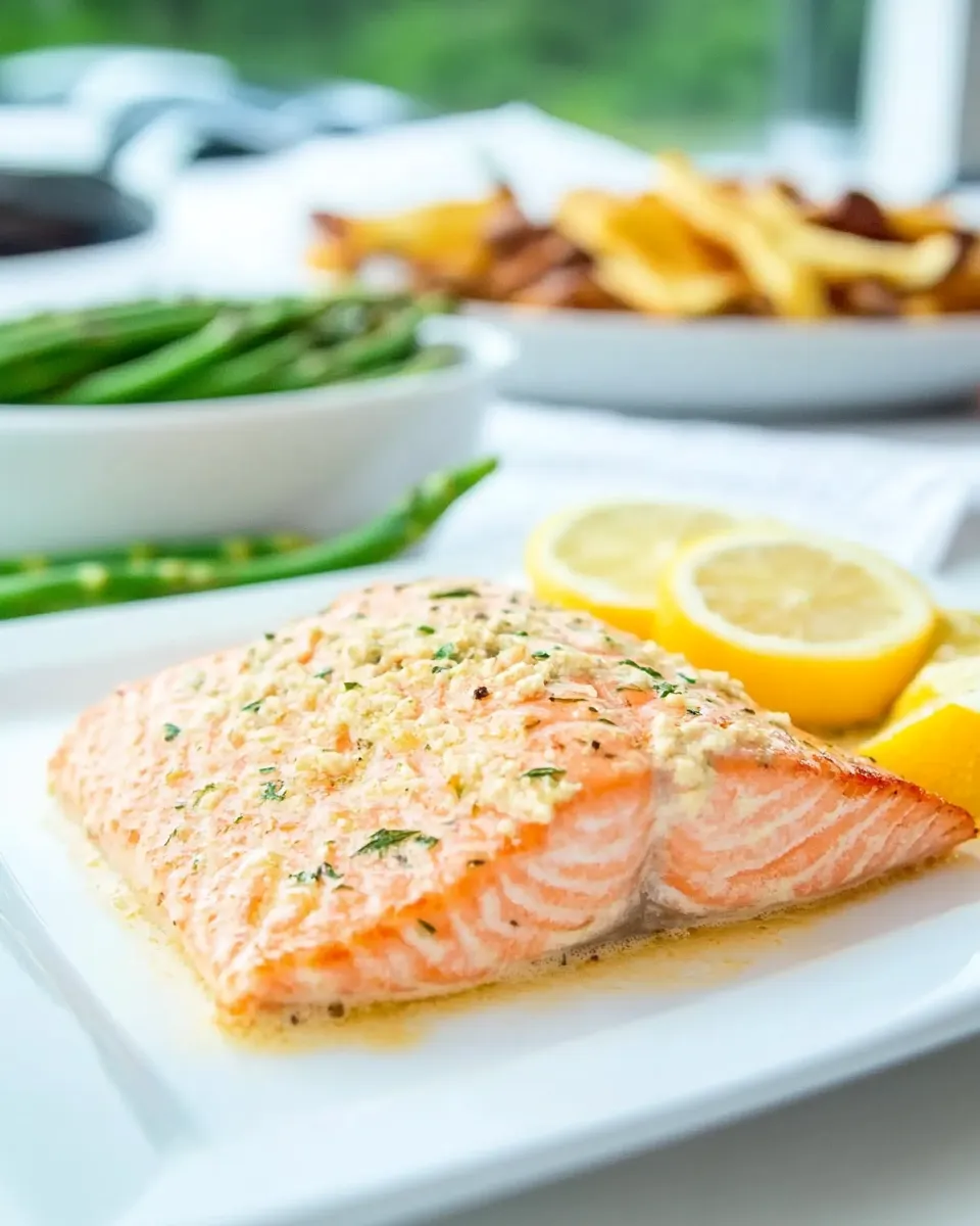 Easy Perfect Air Fryer Salmon Fillet food shot