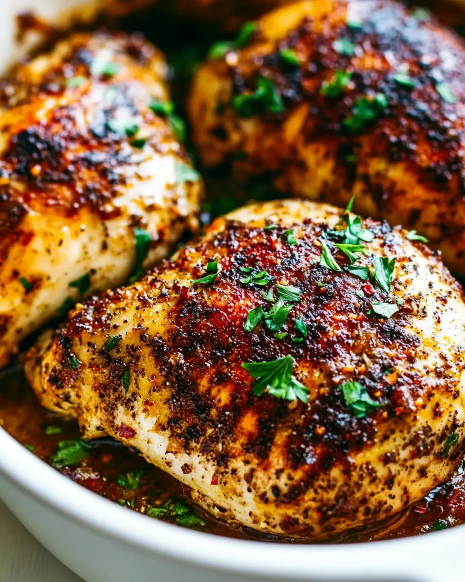 Delicious Perfect and Juicy Baked Chicken plate image