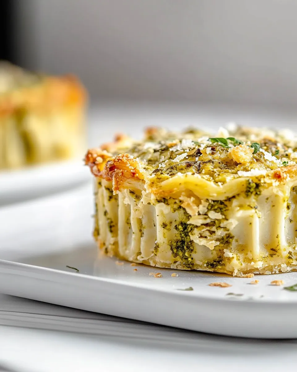 Sweet Pesto Bucatini Pie. recipe photo