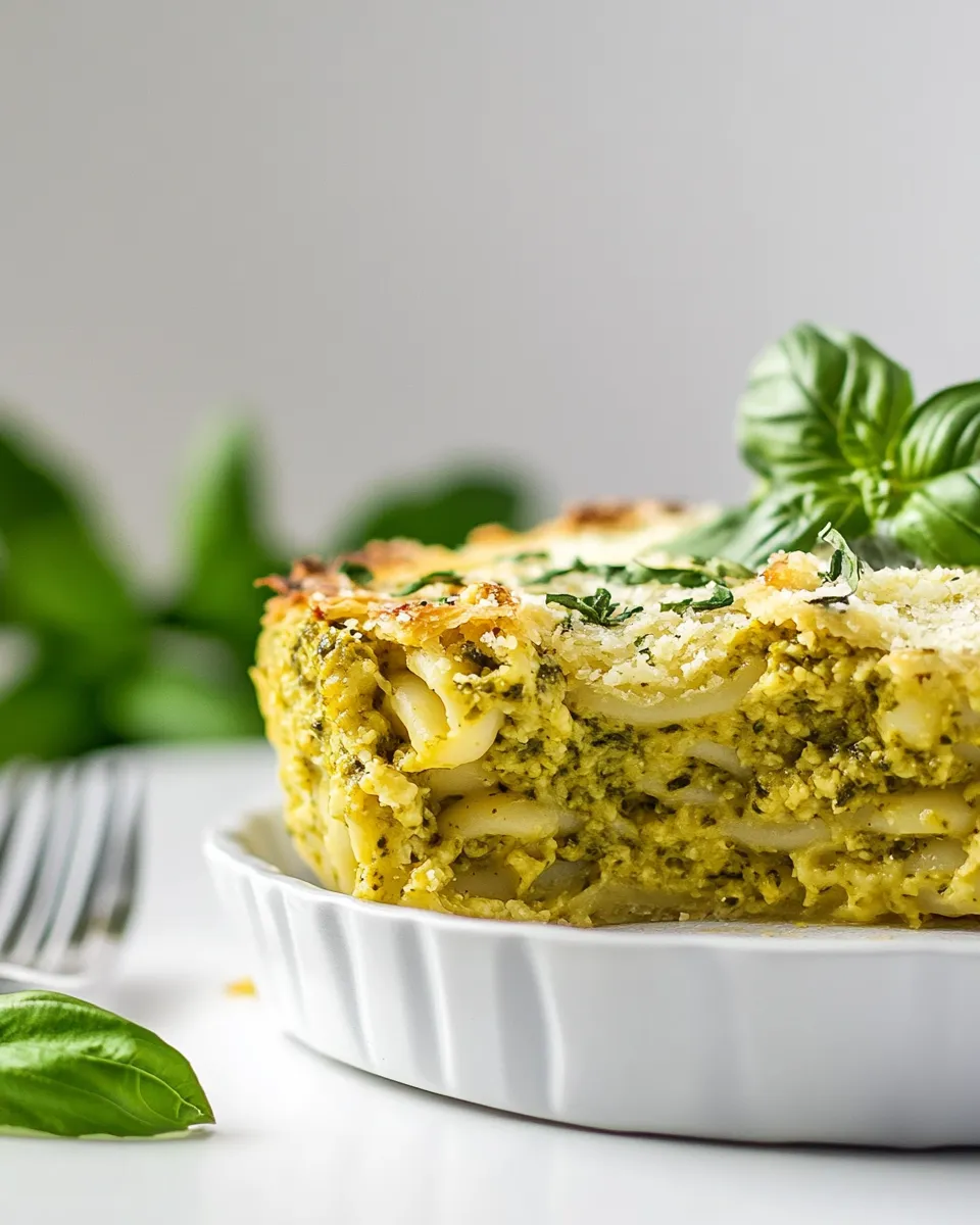 Easy Pesto Bucatini Pie. photo