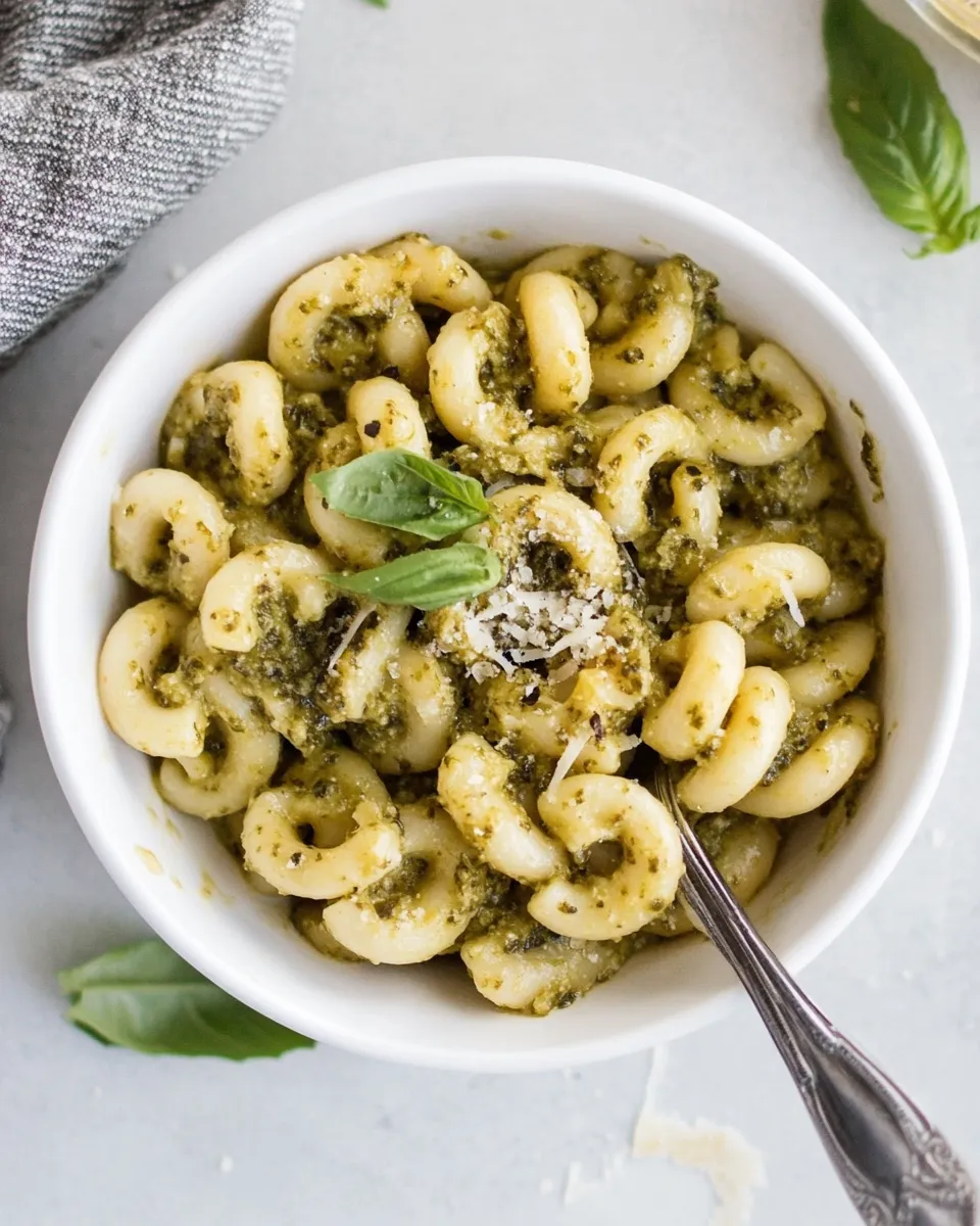 Delicious Pesto Cavatappi shot