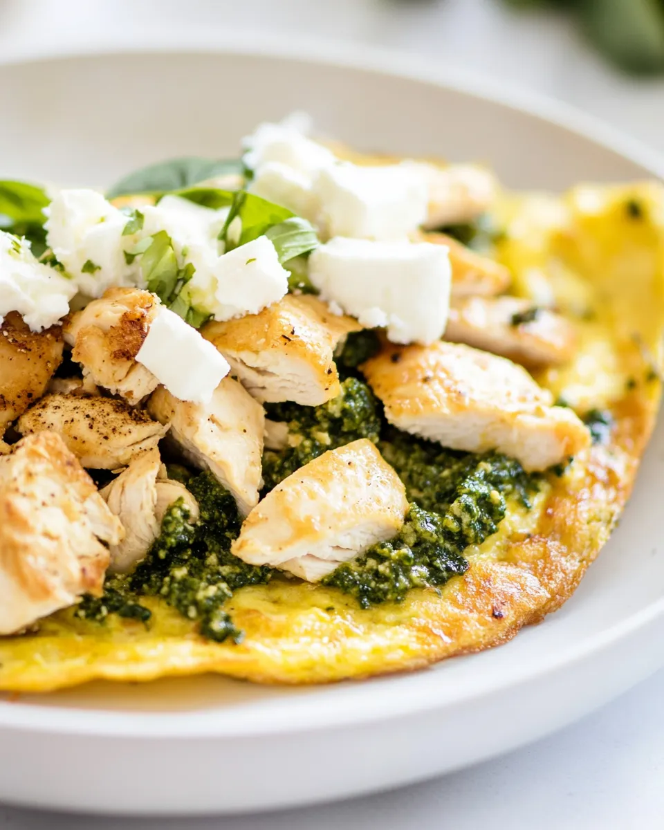 Classic Pesto Chicken Omelette recipe image
