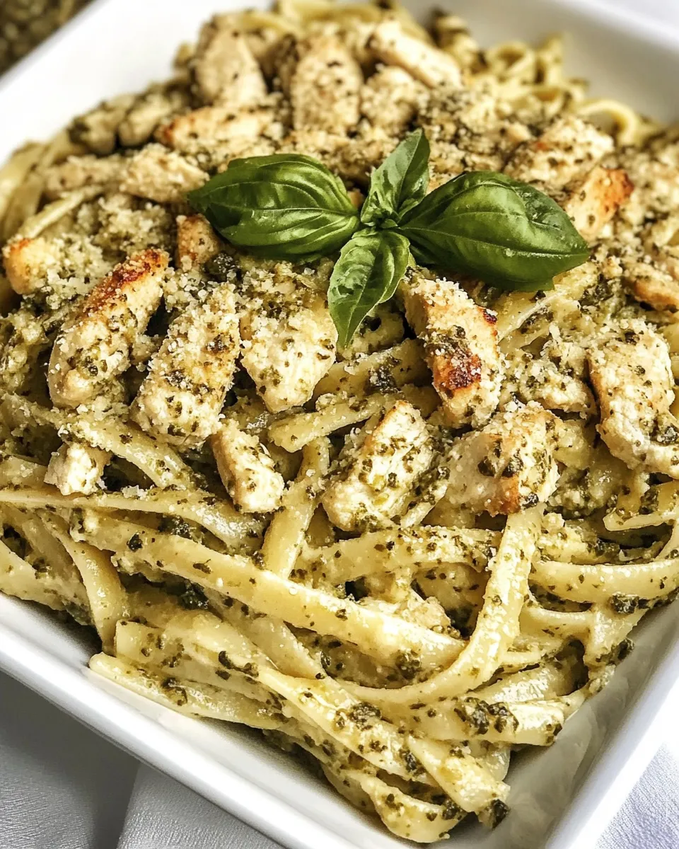 Delicious Pesto Chicken Pasta shot