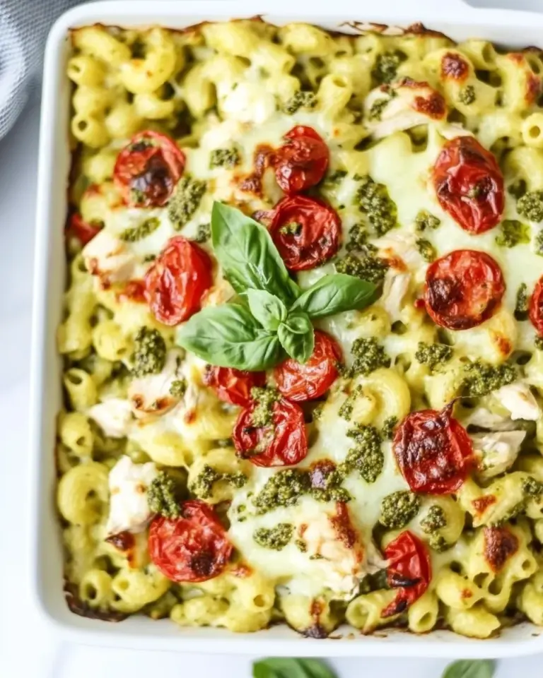 Homemade Pesto Chicken Pasta Bake photo
