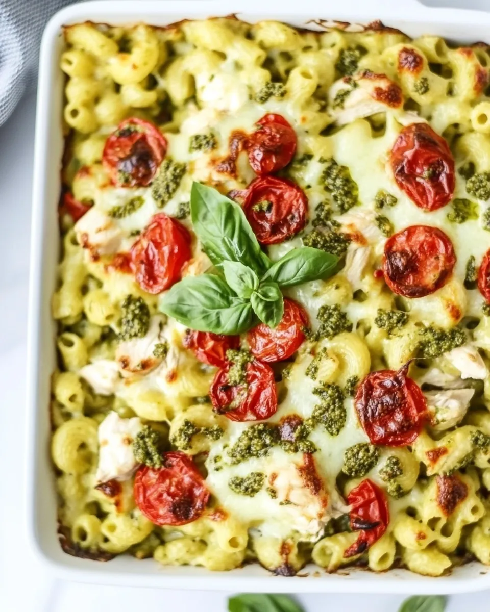 Homemade Pesto Chicken Pasta Bake photo