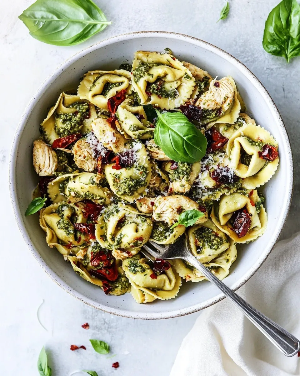 Delicious Pesto Chicken Tortellini image