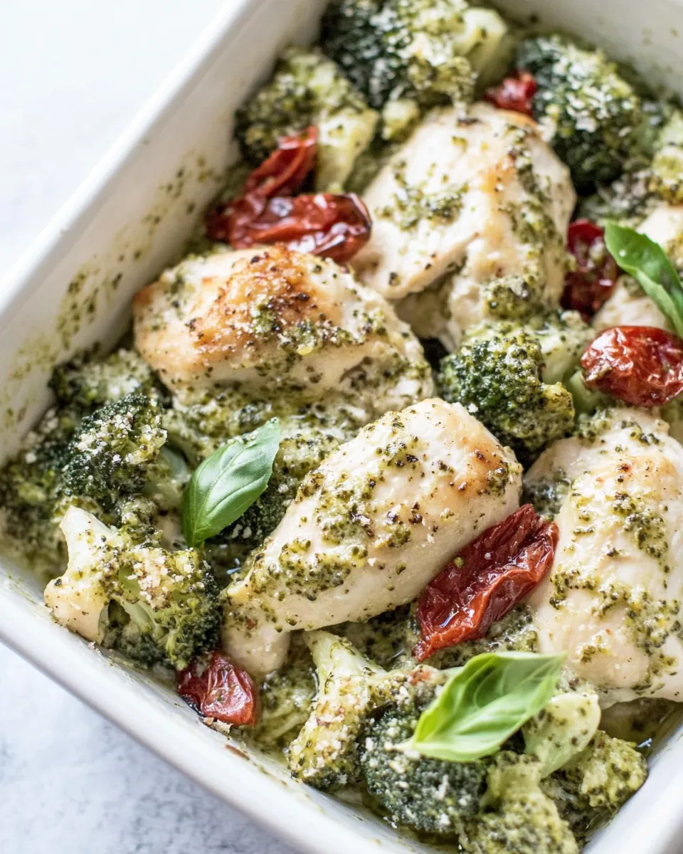 Tasty Pesto Chicken and Broccoli (Paleo, Keto) food shot