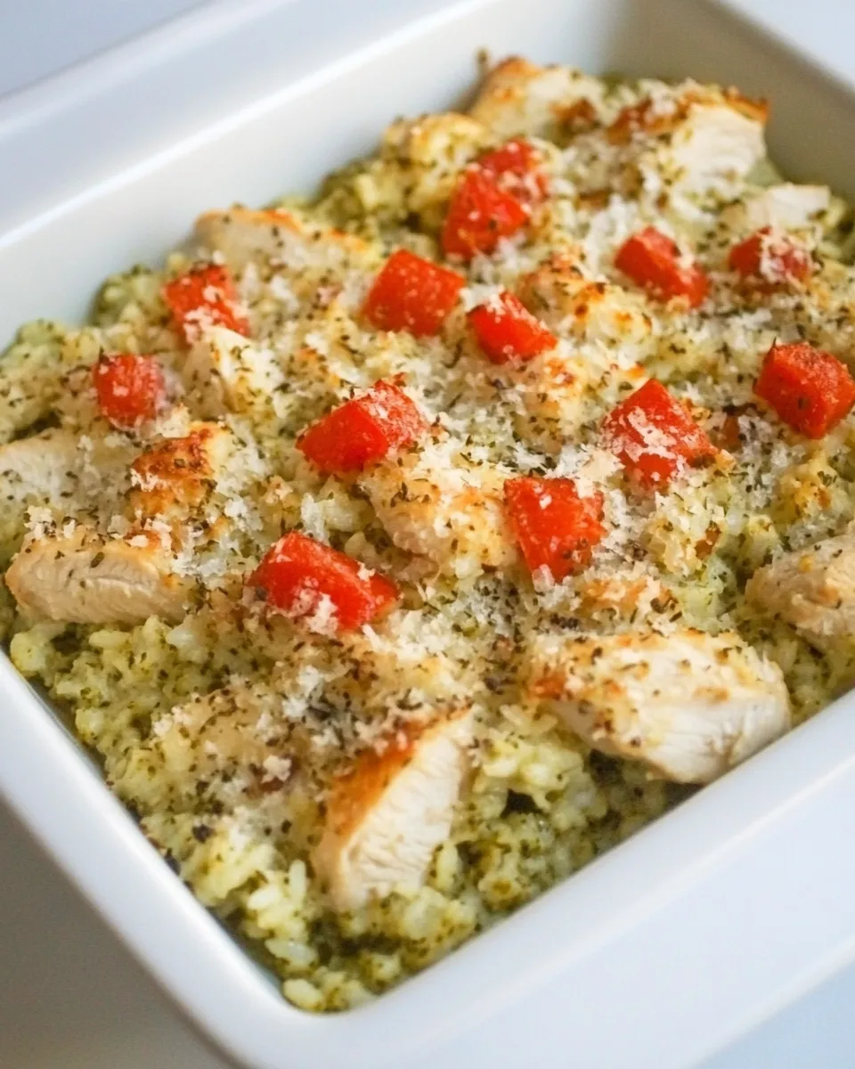 Classic Pesto Chicken and Rice Casserole image