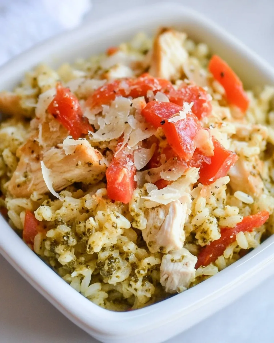 Delicious Pesto Chicken and Rice Casserole shot