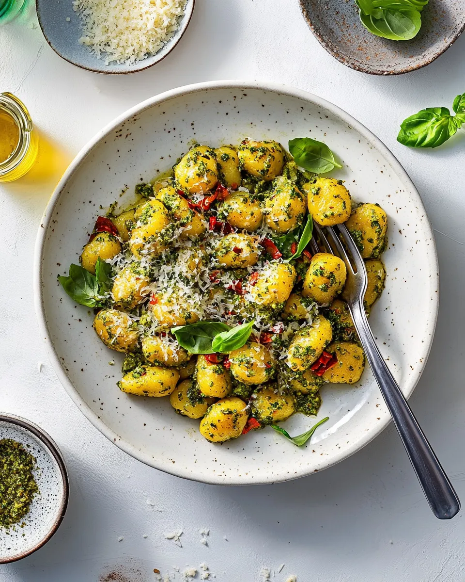Healthy Pesto Gnocchi dish photo