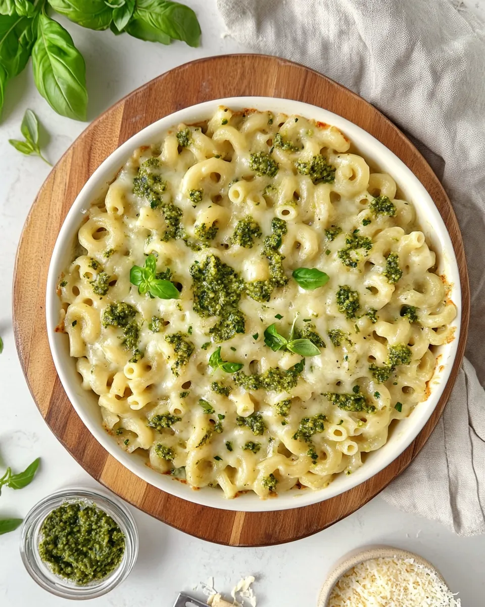 Delicious Pesto Havarti Macaroni shot