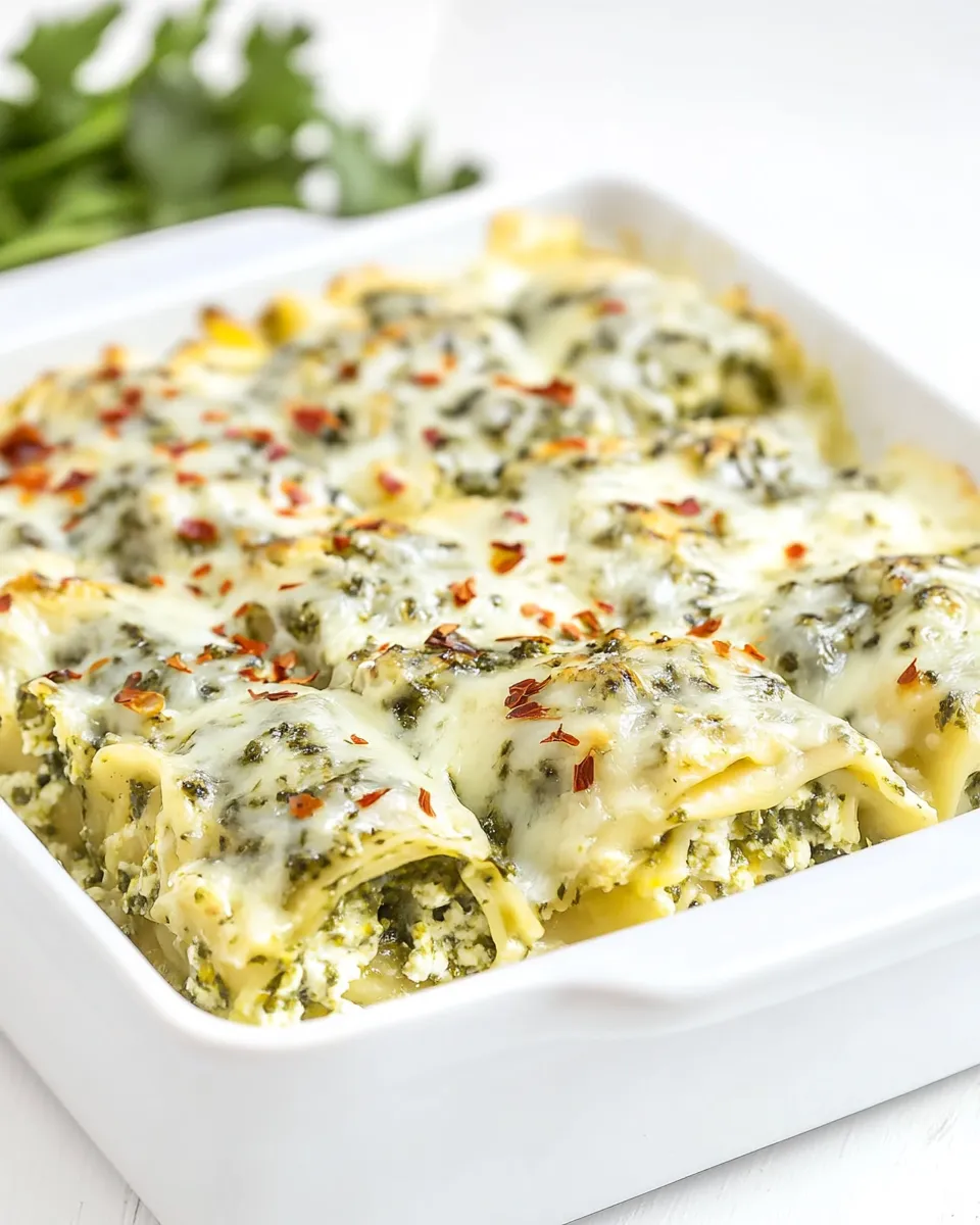 Healthy Pesto Lasagna Rolls recipe photo