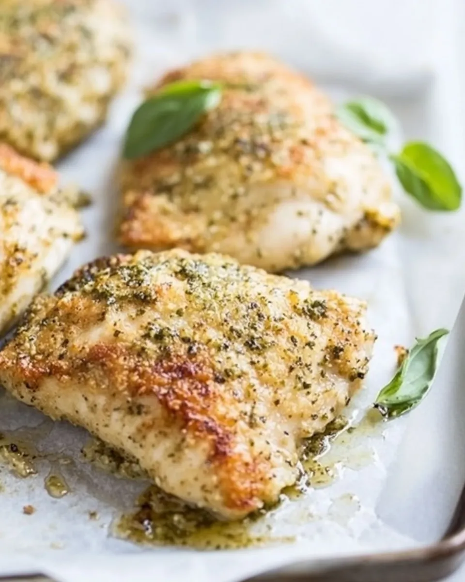 Delicious Pesto Pan-Fried Chicken image
