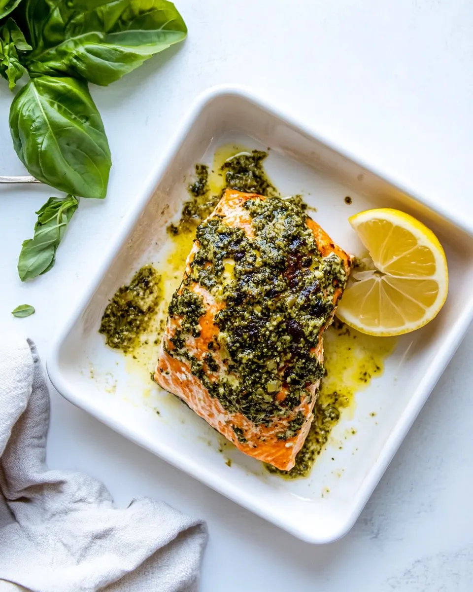 Easy Pesto Salmon food shot