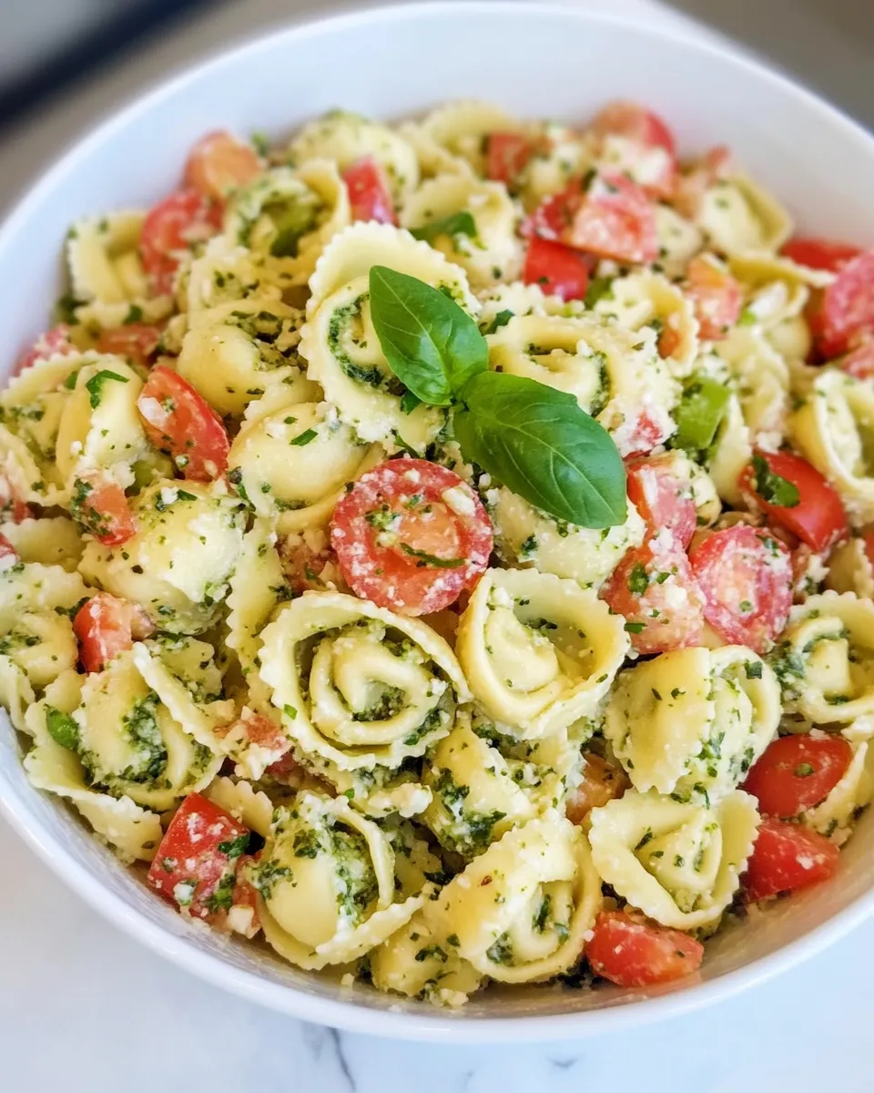 Healthy Pesto Tortellini Salad recipe photo