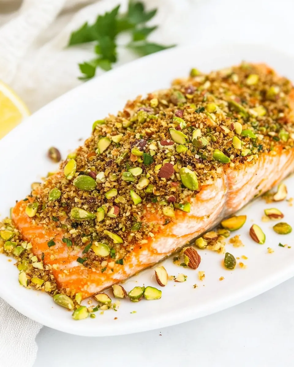 Delicious Pistachio Crusted Salmon dish photo