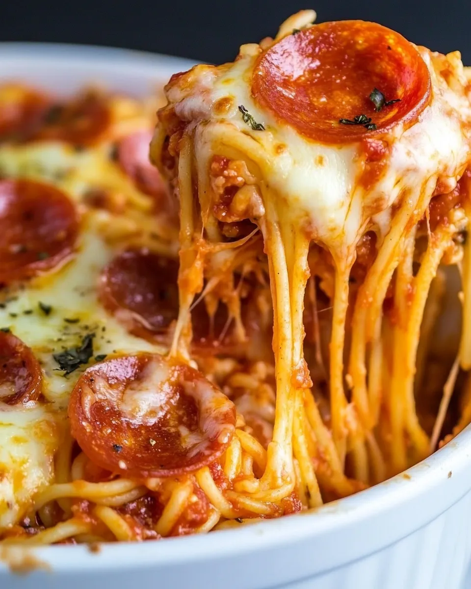 Easy Pizza Spaghetti Casserole photo
