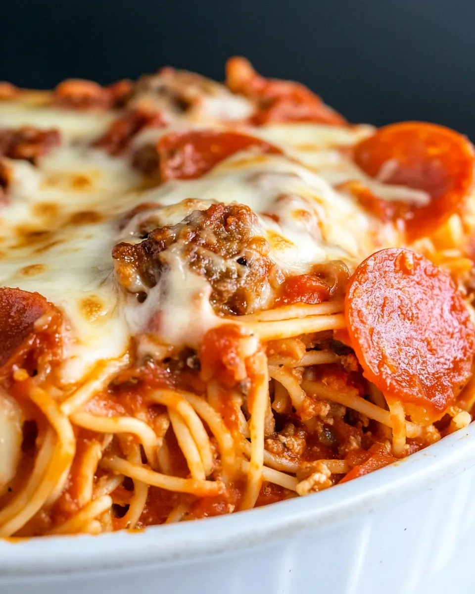 Classic Pizza Spaghetti Casserole recipe photo