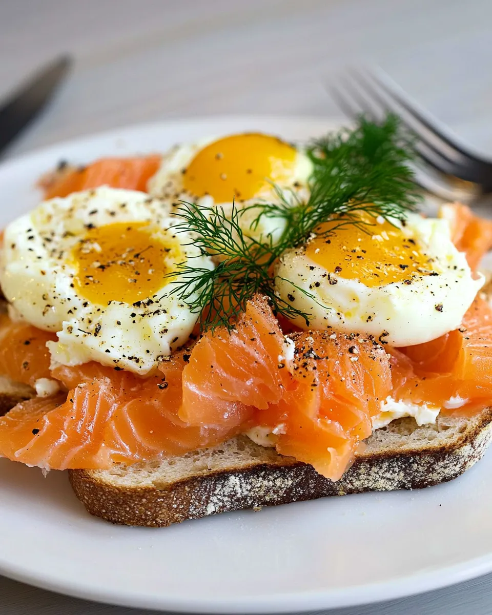 Classic Protein Salmon and Eggs on Toast dish photo
