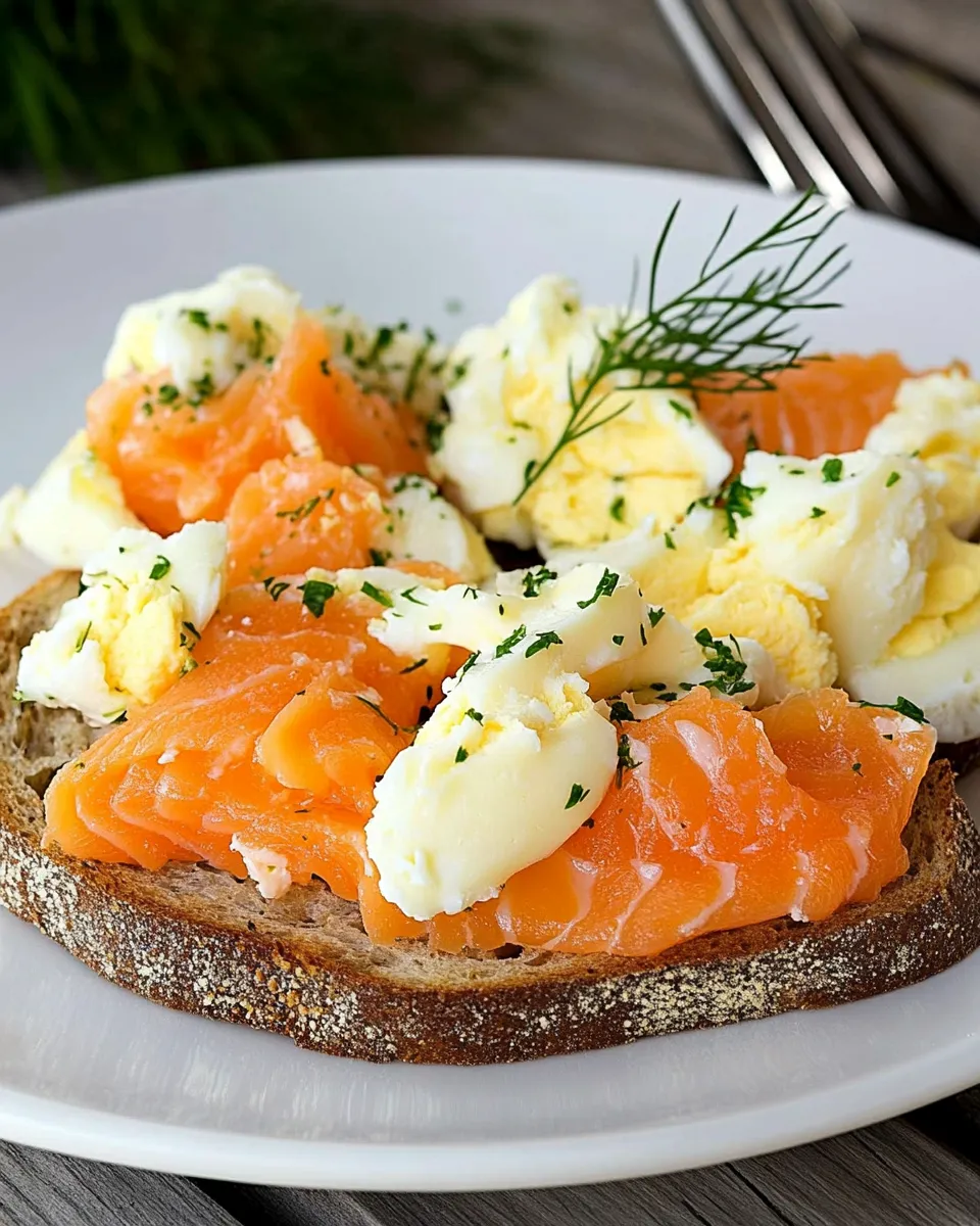 Easy Protein Salmon and Eggs on Toast food shot