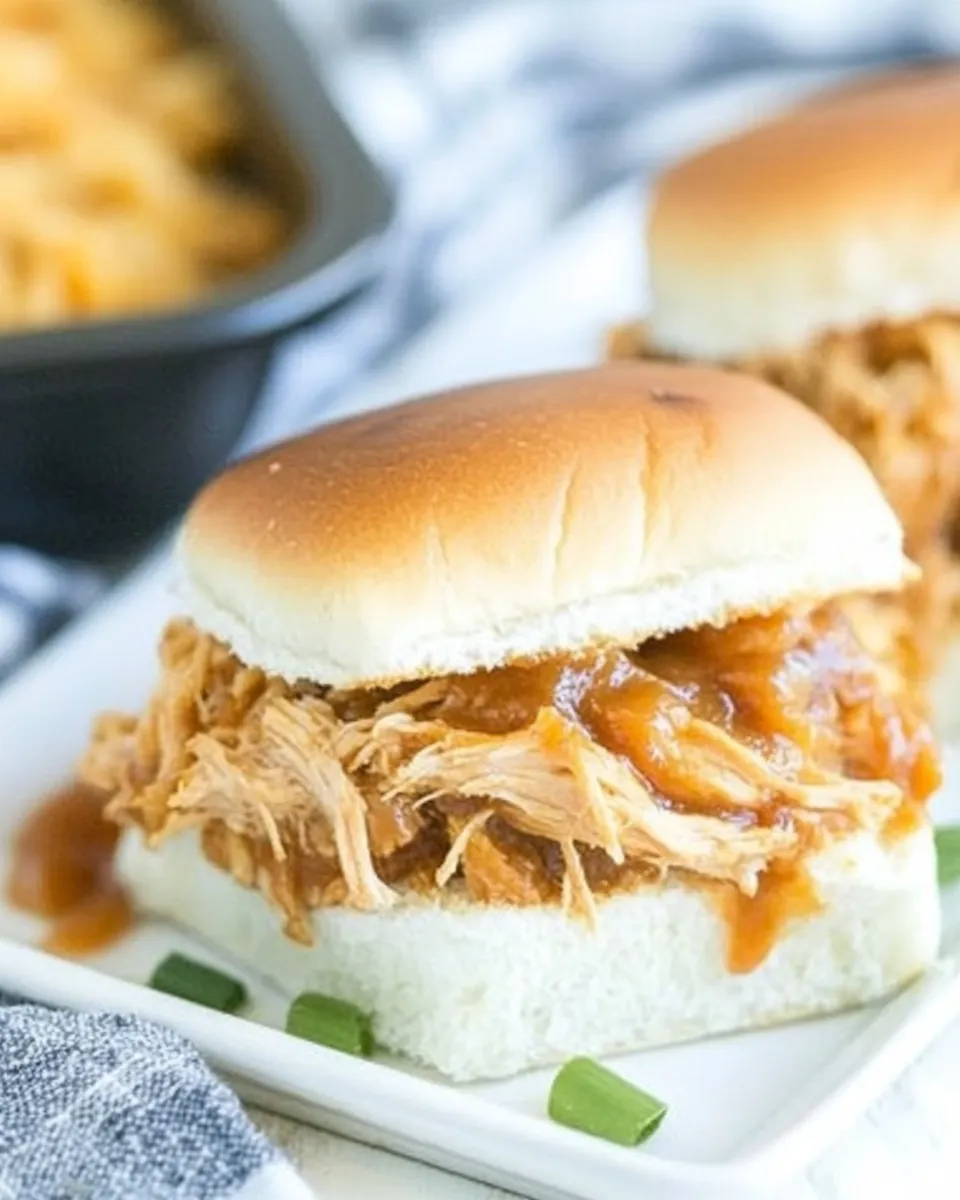 Homemade Pulled BBQ Chicken Sliders photo