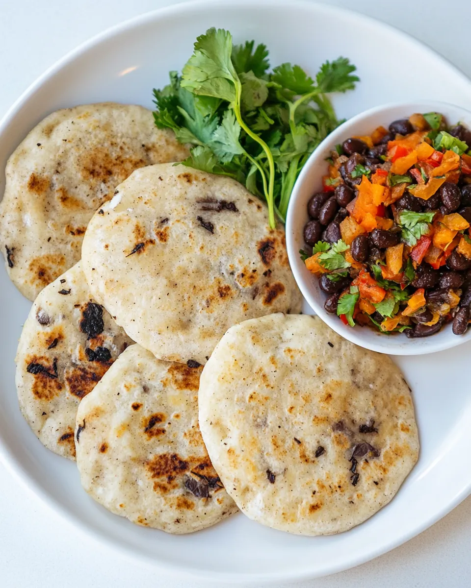 Easy Pupusas with Black Beans food shot