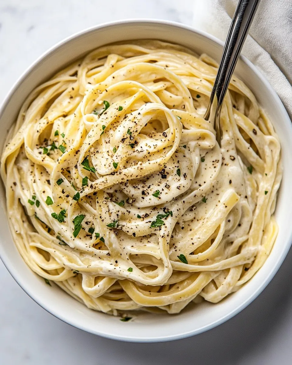 Delicious Quick and Easy Fettuccine Alfredo for One image