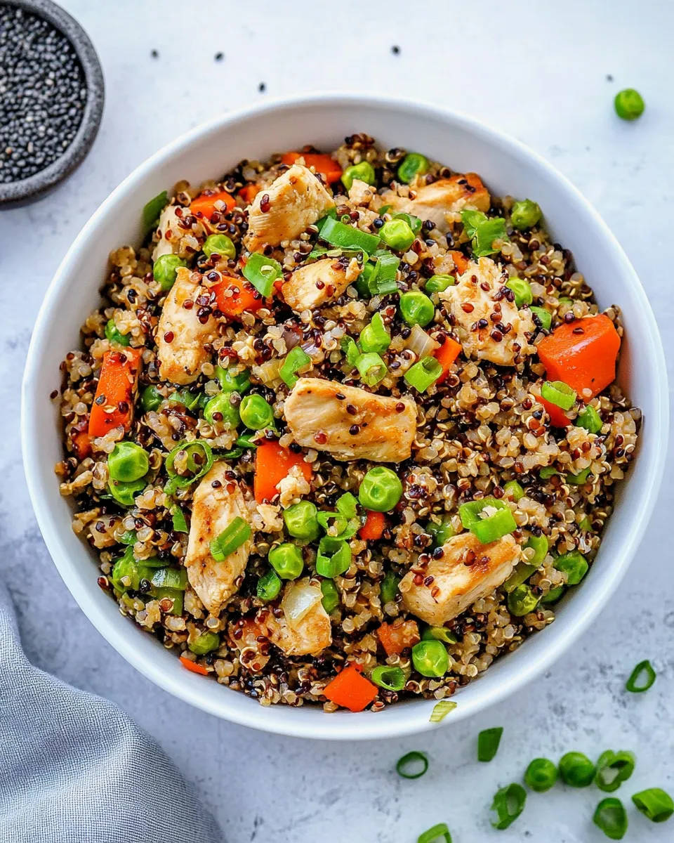 Homemade Quinoa Fried Rice with Chicken and Vegetables photo
