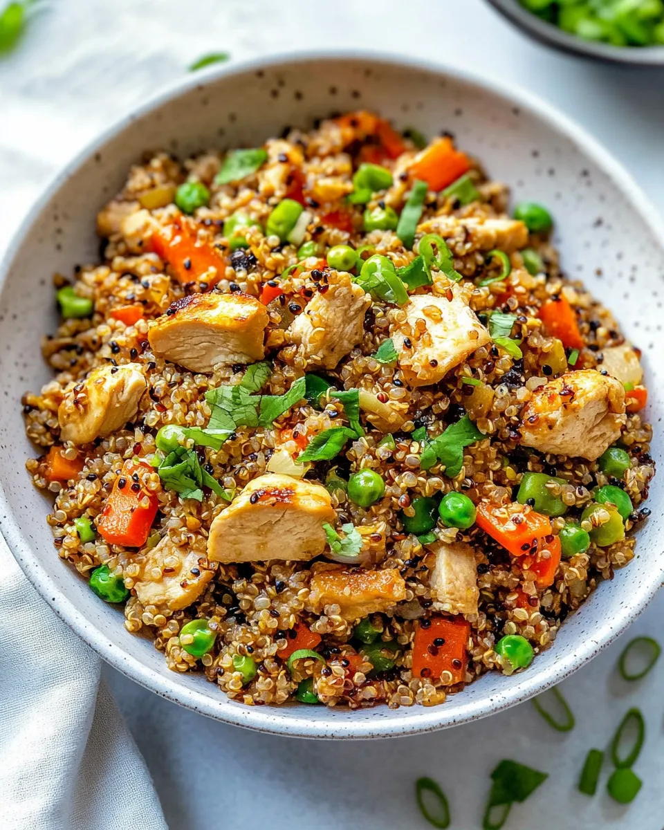 Delicious Quinoa Fried Rice with Chicken and Vegetables image